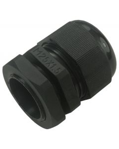 MULTICOMP PRO M25DBCable Gland, With Locknut, IP65, M25, 13 mm, 18 mm, Nylon (Polyamide), Black