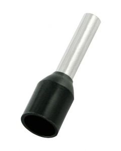 MULTICOMP PRO MC1615-06-BKWire Ferrule, 12mm Pin, 18.3mm Length, Single Wire, 16 AWG, 1.5 mm², 12 mm, Black