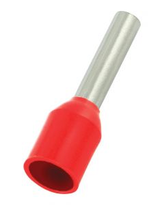 MULTICOMP PRO MC1615-03-RDWire Ferrule, 8mm Pin, 14.3mm Length, Single Wire, 16 AWG, 1.5 mm², 8 mm, Red
