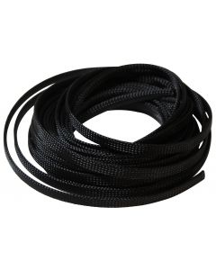 MULTICOMP PRO PETBK8B10Sleeving, Braided, 8 mm, PE (Polyester), Black, 10 m RoHS Compliant: Yes