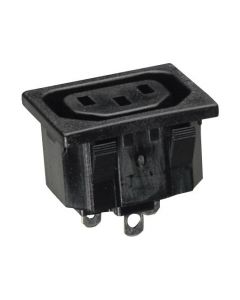 MULTICOMP PRO MC001537IEC Power Connector, IEC C13 Outlet, 15 A, 250 VAC, Quick Connect, Snap-In, Flange Mount