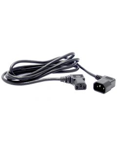 MULTICOMP PRO GW-151734Mains Power Cord, 90° IEC 60320 C14 to 90° IEC 60320 C13, 2 m, 10 A, 250 V, Black