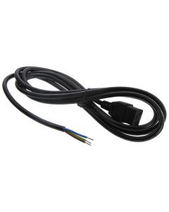 MULTICOMP PRO SL-19 ROJ-3Mains Power Cord, IEC 60320 C19, Free End, 3 m, 16 A, 250 VAC, Black