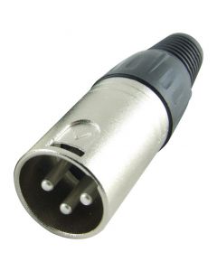 MULTICOMP PRO PS000011XLR Connector, 3 Contacts, Plug, Cable Mount, Silver Plated Contacts, Metallised Plastic Body