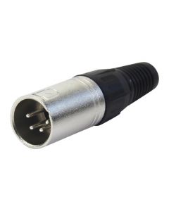 MULTICOMP PRO PS000014XLR Connector, 4 Contacts, Plug, Cable Mount, Silver Plated Contacts, Metallised Plastic Body