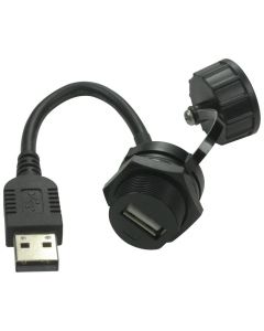 MULTICOMP PRO 2UB3001-W05101USB Cable, USB Type A Receptacle, USB Type A Plug, 102 mm, 3.9 ', USB 2.0, Black