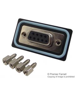 MULTICOMP PRO MC000963Standard D Sub Connector, Panel, DE, Receptacle, 9, Steel Body, Through Hole RoHS Compliant: Yes