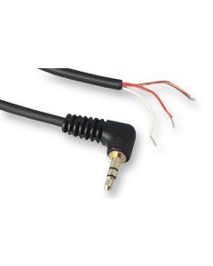 MULTICOMP PRO AUDL-73-1MAudio / Video Cable Assembly, Right Angle 3.5mm Stereo Phone Plug, Free End, 3.3 ft, 1 m, Black