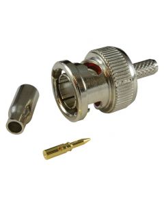 MULTICOMP PRO MP-13-10-1 RG179RF / Coaxial Connector, BNC Coaxial, Straight Plug, Crimp, 75 ohm, RG179, Brass