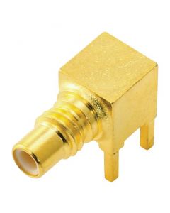 MULTICOMP PRO MP-26-10-TGGRF / Coaxial Connector, SMC Coaxial, Right Angle Jack, Through Hole Vertical, 50 ohm, Brass
