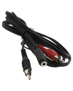 MULTICOMP PRO PSG03484Audio / Video Cable Assembly, 3.5mm Stereo Jack Socket, RCA/Phono Plugs (2), 6 ft, 1.8 m, Black