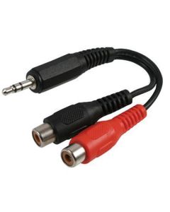 MULTICOMP PRO PSG00208Audio / Video Cable Assembly, 3.5mm Stereo Phone Plug, RCA/Phono Jacks (2), 4 ', 102 mm