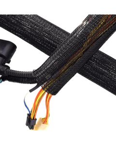 MULTICOMP PRO MP009016Sleeving, Self-Closing Braided Wrap, PE (Polyester), Black, 19 mm, 25 m, 82 ft