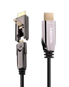 MULTICOMP PRO MP009314Audio / Video Cable Assembly, Fiber Optic, HDMI Type A Plug, HDMI Type A Plug, 98.4 ft, 30 m, Black