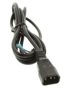 MULTICOMP PRO JA-401 + ( H05VV-F 0.75MM 3G 2Mains Power Cord, IEC 60320 C14 to Free End, 2 m, 10 A, 250 V, Black