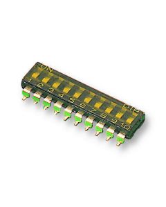 MULTICOMP PRO MCEMR-10-T-V-T/RDIP SW, SPST, 0.025A/24VDC, 10 POS, SMD ROHS COMPLIANT: YES