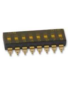 MULTICOMP PRO MCDMR-08-T-V-T/RDIP SWITCH, SPST, 0.025/24VDC, 8POS, SMT ROHS COMPLIANT: YES