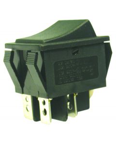 MULTICOMP PRO SPC21179Rocker Switch, Non Illuminated, DPST, On-Off, Black, Panel Mount, 15 A