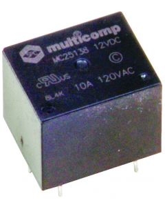 MULTICOMP PRO MC25138Power Relay, SPDT, 12 VDC, 10 A, MC25 Series, Through Hole