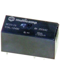 MULTICOMP PRO MC25128Power Relay, DPDT, 24 VDC, 8 A, MC25 Series, Through Hole