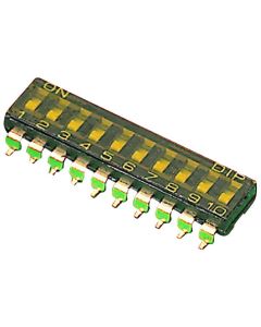 MULTICOMP PRO MCDM(R)-02-TDIP / SIP Switch, Flush Slide, 2 Circuits, Slide, Surface Mount, SPST, 24 VDC, 25 mA