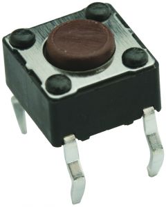 MULTICOMP PRO MC32828Tactile Switch, MCDTS-6 Series, Top Actuated, Through Hole, Round Button, 160 gf, 50mA at 12VDC