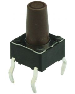 MULTICOMP PRO MC32830Tactile Switch, MCDTS-6 Series, Top Actuated, Through Hole, Round Button, 160 gf, 50mA at 12VDC