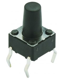 MULTICOMP PRO MC32867Tactile Switch, MCDTS-6 Series, Top Actuated, Through Hole, Round Button, 100 gf, 50mA at 12VDC