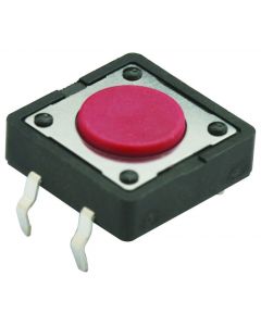 MULTICOMP PRO MC32873Tactile Switch, MCDTS-2 Series, Top Actuated, Through Hole, Round Button, 260 gf, 50mA at 12VDC