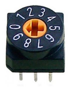 MULTICOMP PRO MCRH3AF-16RRotary Coded Switch, Through Hole, 16 Position, 24 VDC, Hexadecimal, 25 mA