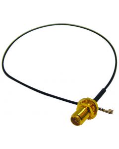 MULTICOMP PRO R-134G7210300CBRF / Coaxial Cable Assembly, IP67, 90° U.FL Plug to SMA RP Bulkhead Jack, 1.37mm, 50 ohm, 11.8 '