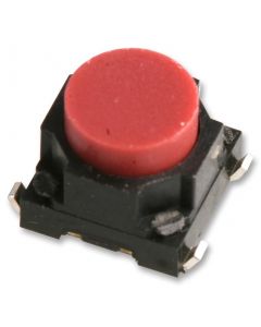 MULTICOMP PRO MCLTL-613RTactile Switch, MCLTL-6 Series, Top Actuated, Surface Mount, Round Button, 200 gf, 50mA at 12VDC