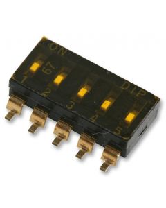 MULTICOMP PRO MCEMR-05-TDIP / SIP Switch, Flush Slide, 5 Circuits, Slide, Surface Mount, SPST, 24 VDC, 25 mA