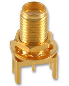 MULTICOMP PRO MP-19-70-TGGRF / Coaxial Connector, Bulkhead, SMA Coaxial, Edge Launch Jack, Solder, 50 ohm, Beryllium Copper