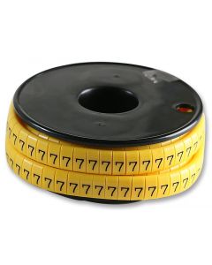 MULTICOMP PRO FM1(7)Wire Marker, Oval, Slide On Pre Printed, 7, Black, Yellow, 5mm, 6 mm