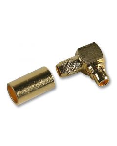 MULTICOMP PRO MP-37-02L-4-TGGRF / Coaxial Connector, MMCX Coaxial, Right Angle Plug, Crimp, 50 ohm, RG174, Beryllium Copper