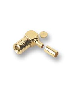 MULTICOMP PRO MP-24-08L-5-TGGRF / Coaxial Connector, SMB Coaxial, Right Angle Plug, Crimp, 50 ohm, RG174, Brass