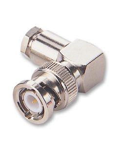 MULTICOMP PRO MP-13-06-4 TGN RG59RF / Coaxial Connector, BNC Coaxial, Right Angle Plug, Solder, 75 ohm, RG59, Brass