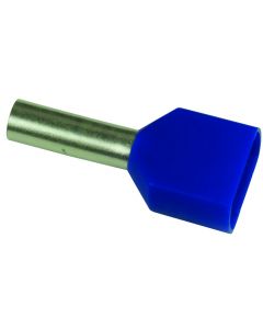 MULTICOMP PRO SPC4569Wire Ferrule, Twin Wire, 14 AWG, 2.5 mm², 10 mm, Blue