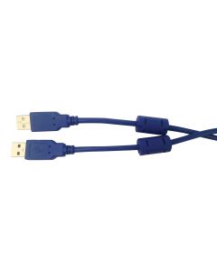 MULTICOMP PRO MC002464USB Cable, With Ferrite Beads, USB Type A Plug, USB Type A Plug, 5 m, 16.4 ft, USB 2.0, Blue