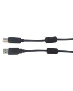 MULTICOMP PRO MC002469USB Cable, With Ferrite Beads, USB Type A Plug, USB Type B Plug, 5 m, 16.4 ft, USB 2.0, Black