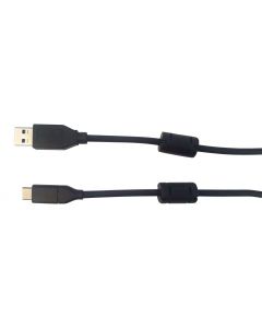 MULTICOMP PRO MC002482USB Cable, With Ferrite Beads, USB Type A Plug, USB Type C Plug, 2 m, 6.6 ft, USB 3.0, Black