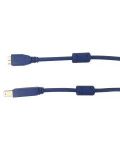 MULTICOMP PRO MC002484USB Cable, With Ferrite Beads, USB Type B Plug, Micro USB Type B Plug, 1 m, 3.3 ft, USB 3.0, Blue