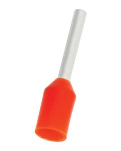 MULTICOMP PRO MC2205-03-ORWire Ferrule, 10mm Pin, 16mm Length, Single Wire, 22 AWG, 0.5 mm², 10 mm, Orange