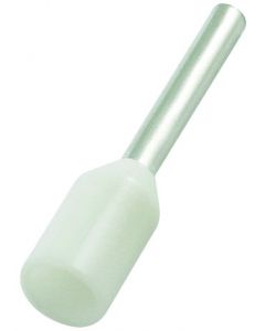 MULTICOMP PRO MC2205-02-WTWire Ferrule, 6mm Pin, 12mm Length, Single Wire, 22 AWG, 0.5 mm², 6 mm, White