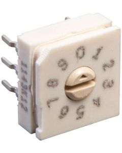 MULTICOMP PRO RBH3-10RBVBRotary Coded Switch, Flat-head, RBH Series, Through Hole, 10 Position, 24 VDC, BCD, 150 mA