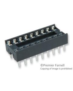 MULTICOMP PRO SPC15500IC & Component Socket, 18 Contacts, DIP Socket, 2.54 mm, ICD Series, 7.62 mm, Phosphor Bronze