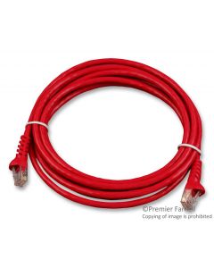 MULTICOMP PRO SPC21973Ethernet Cable, Cat5e, Cat5e, RJ45 Plug to RJ45 Plug, UTP (Unshielded Twisted Pair), Red, 3 m