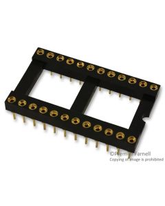 MULTICOMP PRO SPC15522IC & Component Socket, 24 Contacts, DIP Socket, 2.54 mm, MP Series, 15.24 mm, Beryllium Copper