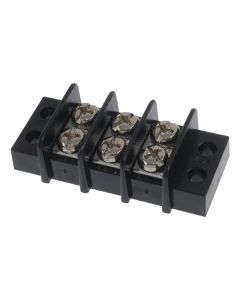 MULTICOMP PRO MC24300Panel Mount Barrier Terminal Block, 2 Row, 3 Positions, 22 AWG, 12 AWG, 9.5 mm, 20 A